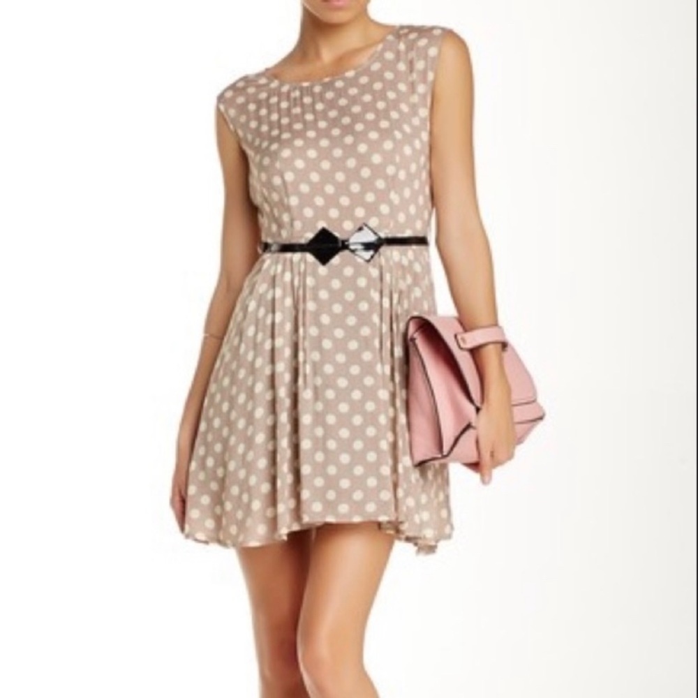 L’ATISTE by Amy Tan Polkadot Fit & Flare Mini Dress